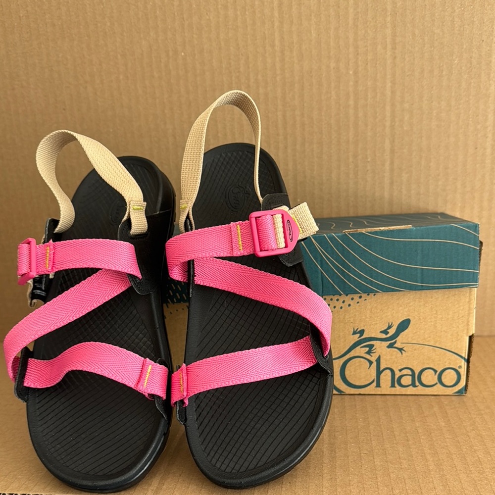 Chaco Pink and Tan Sandals Outdoor Adventure Footwear